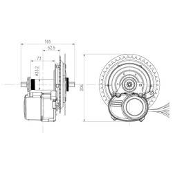 Silnik centralny ToSeven DM02 500W 24V 36V 48V 52V 60V