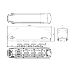 48V 17,5Ah downtube electric bike battery 13S5P 840Wh Bluetooth BT