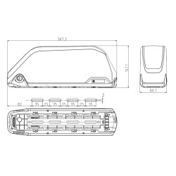 48V 24.5Ah downtube electric bike battery 13S7P 1180Wh