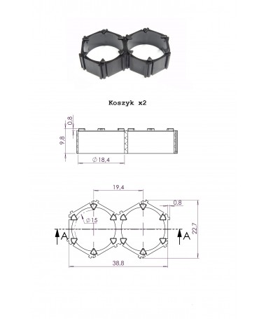 Koszyki x2 18650