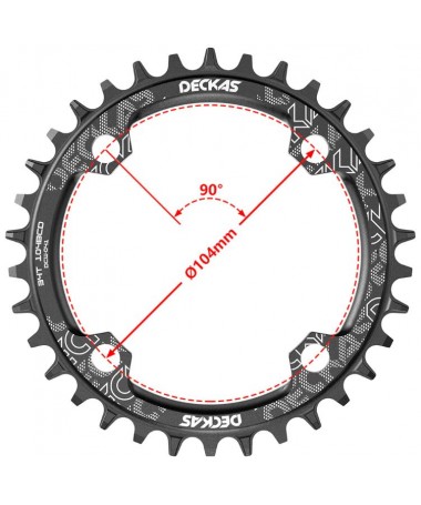 TSDZ2 narrow wide chainring 34T 36T 38T 104BCD