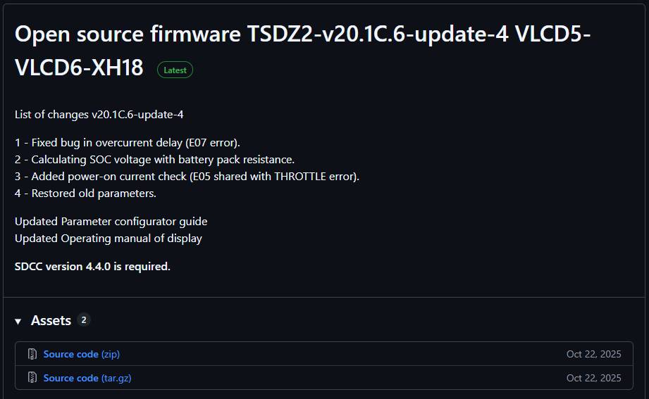 TSDZ2 OSF GitHub source code link